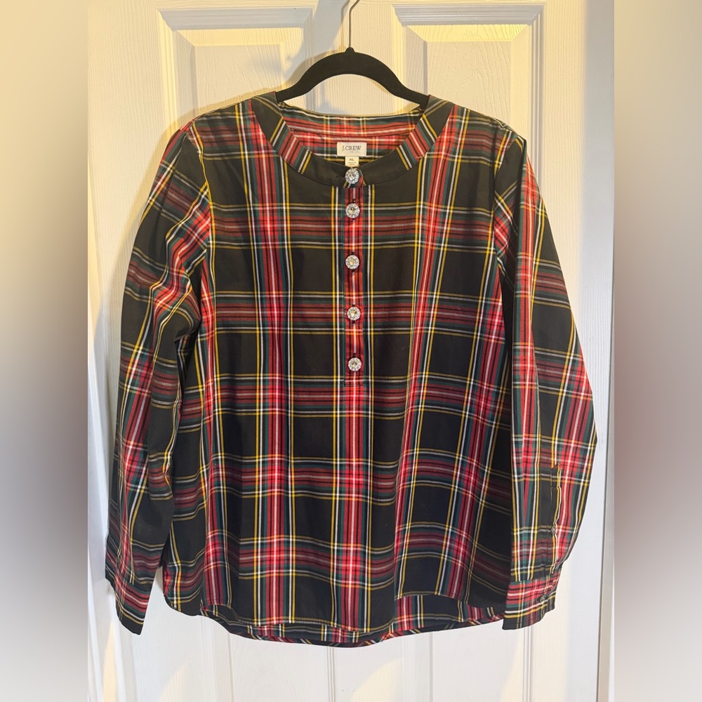 J. Crew Tartan Plaid Blouse
